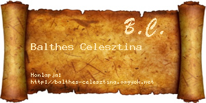 Balthes Celesztina névjegykártya